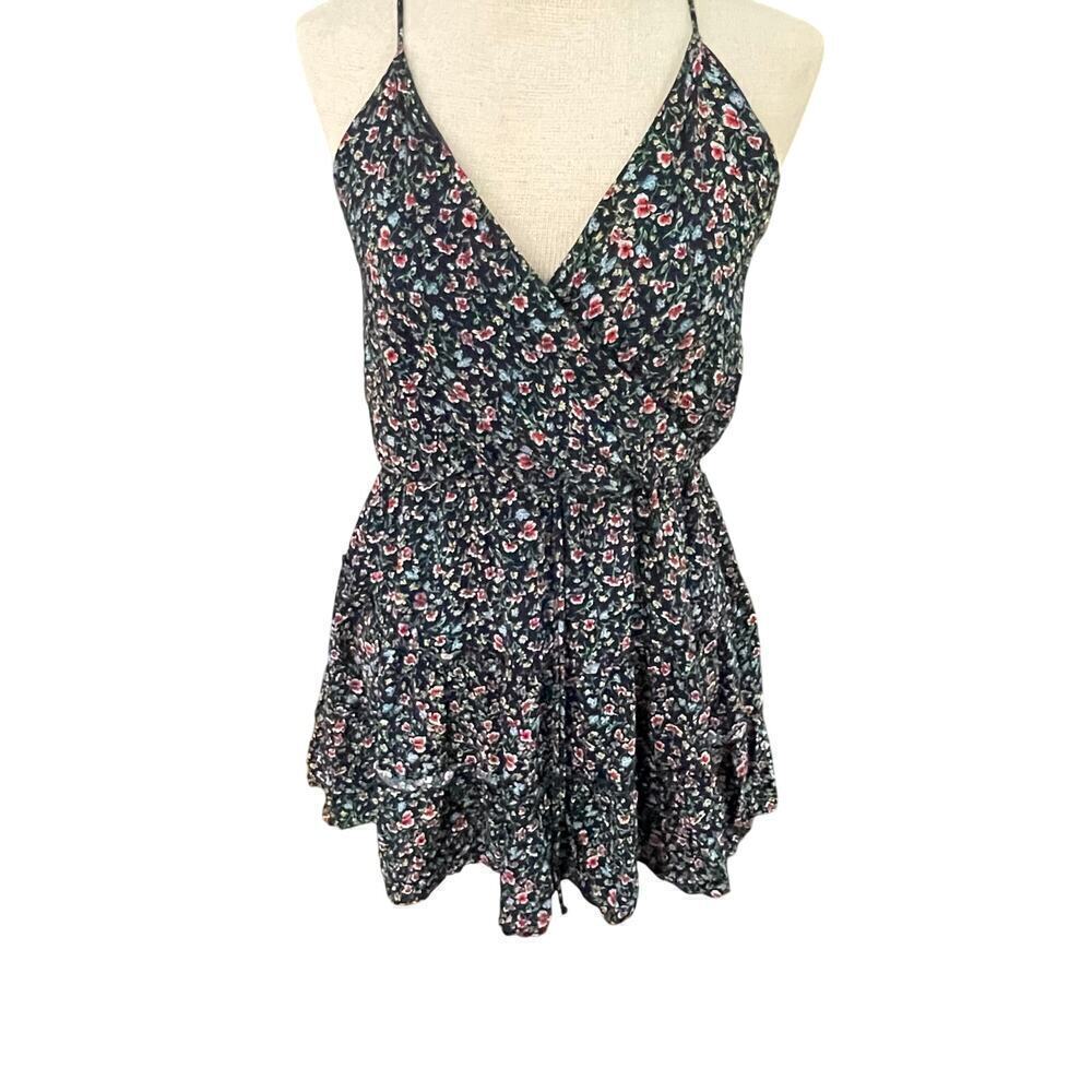 Blue Lemon Floral Size Large Floral Flounce Dress Ruffle Feminine